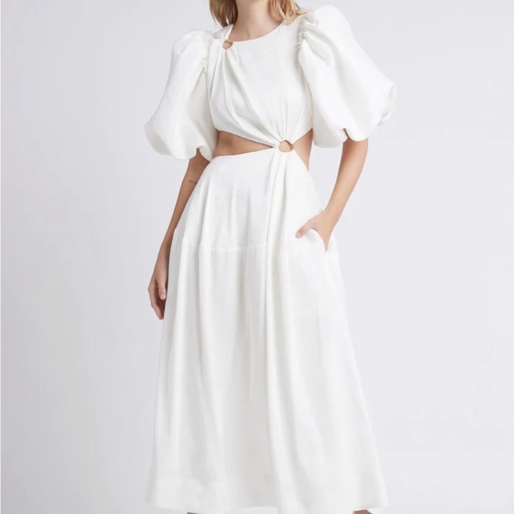 Aje Vanades Cut Out Ring Midi Dress